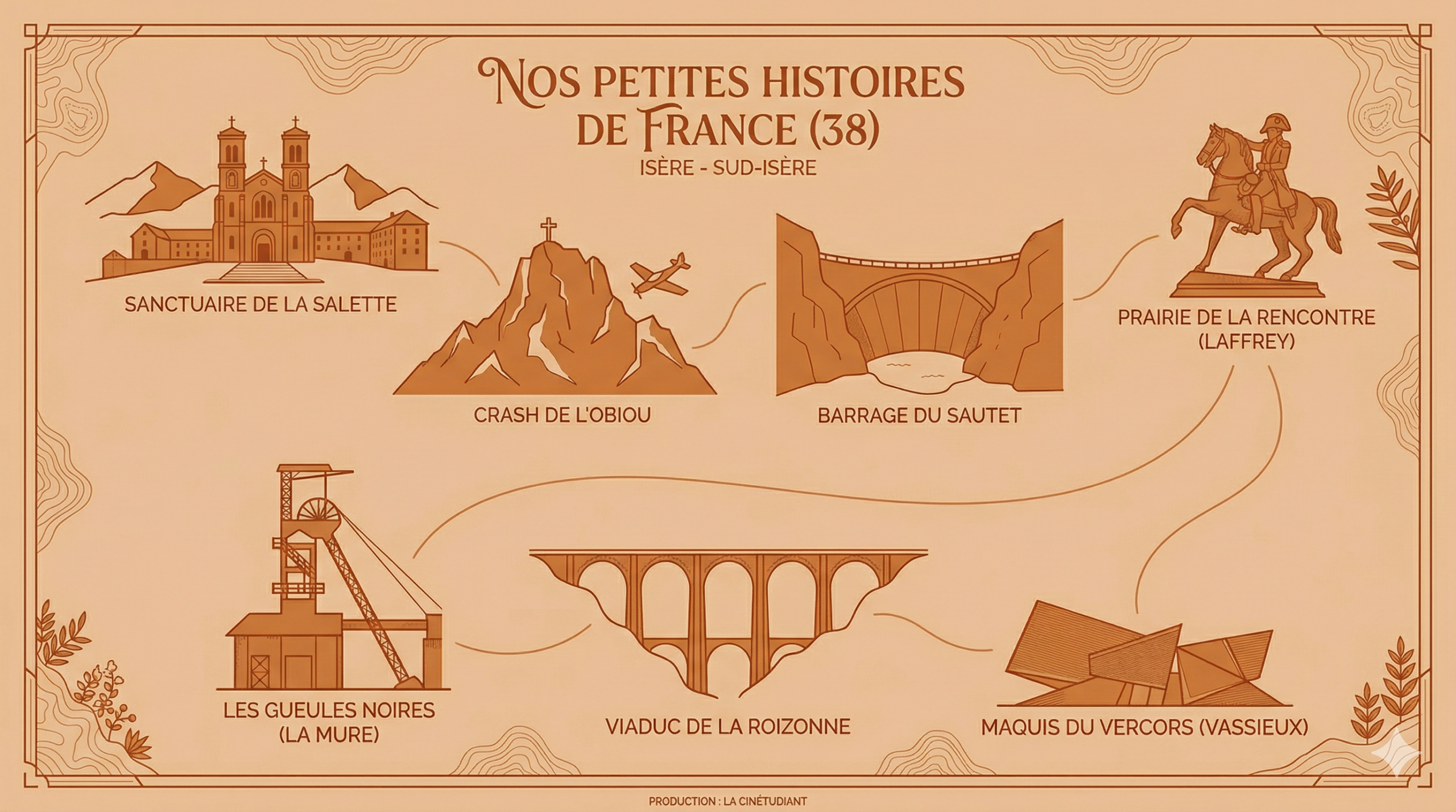 Illustration des différents lieux sur lesquelles nous allons partir en exploration.